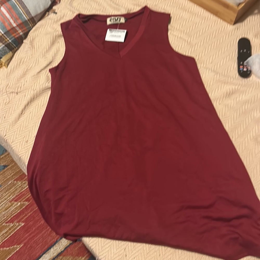 Burgundy sleeveless dress
